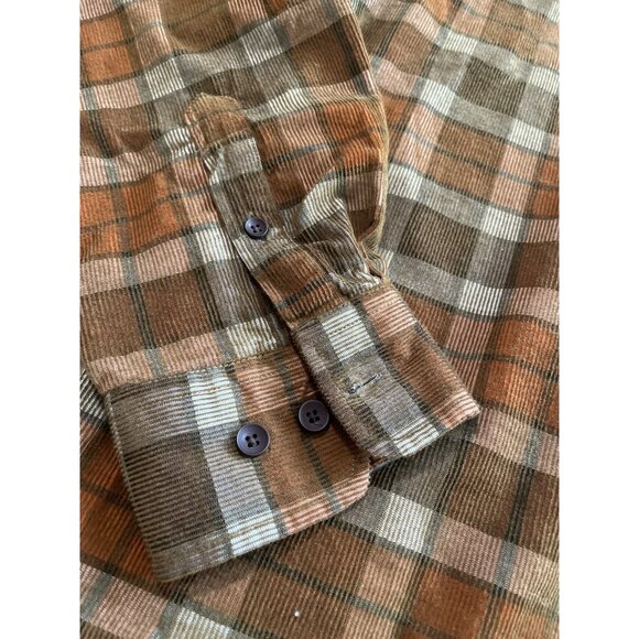 r-options San Clemente, California long sleeved button front plaid shirt size L - Picture 5 of 7